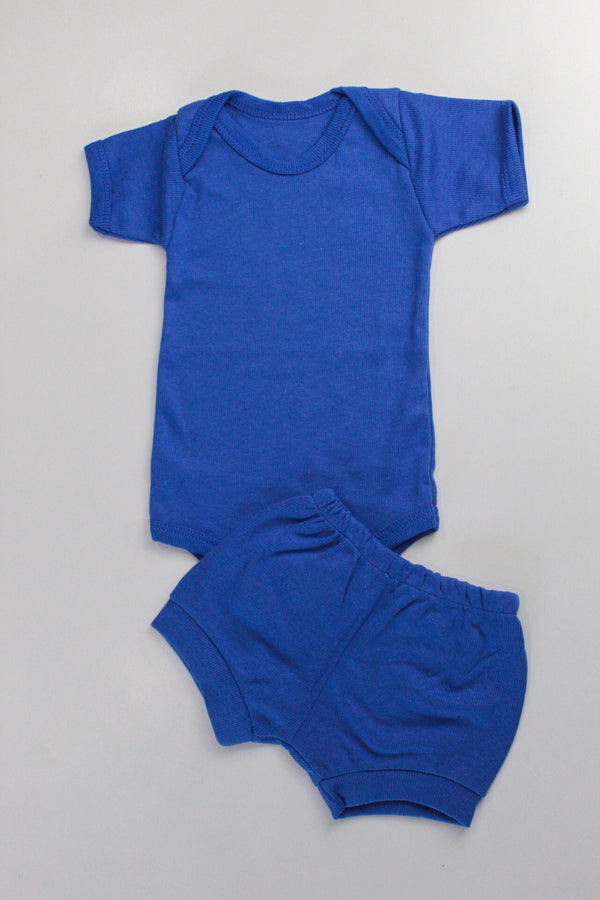 Conjunto Canelado Menino Curto Bebê P/G
