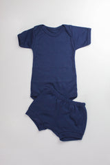 Conjunto Canelado Menino Curto Bebê P/G