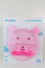 Prato com divisorias e talheres Pimpolho