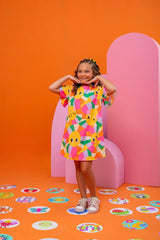 Vestido em Crepe Estampas