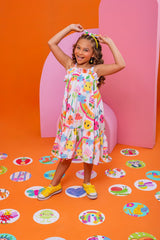 Vestido em Crepe Estampas