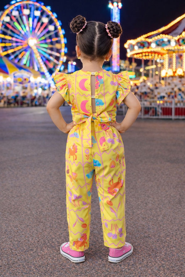 Conjunto em crepinho menina estampas